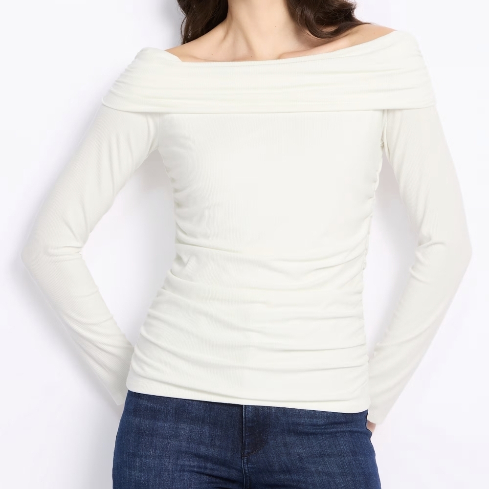Elegant Off-Shoulder Cream Top